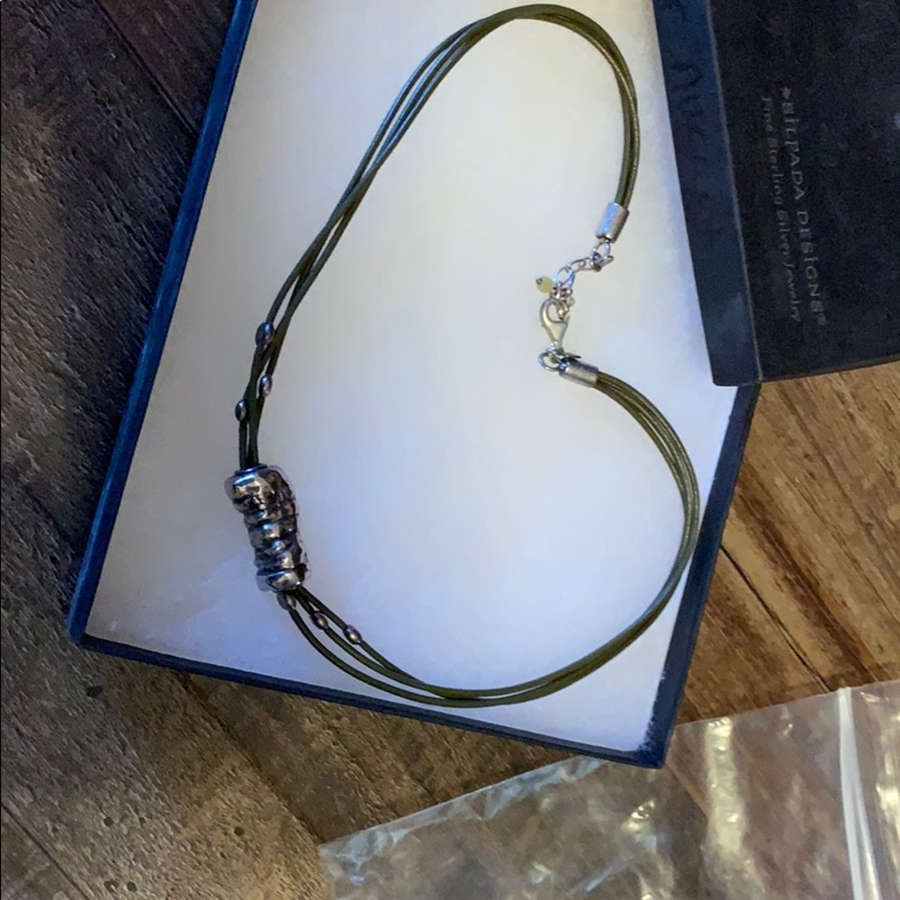 Silpada leather and Silver necklace